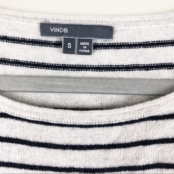 VINCE Cashmere and Wool Striped Oversized Sweater - Picture 4 of 7